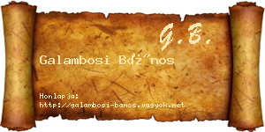 Galambosi Bános névjegykártya